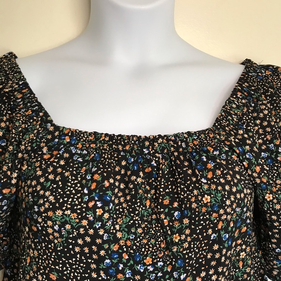 Wild Fable Ruffled Floral Babydoll Mini Dress Black - Picture 4 of 10